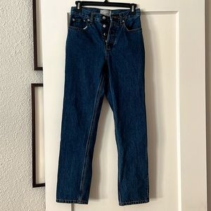 Everlane 90s cheeky straight leg jeans dark/indigo wash high waisted